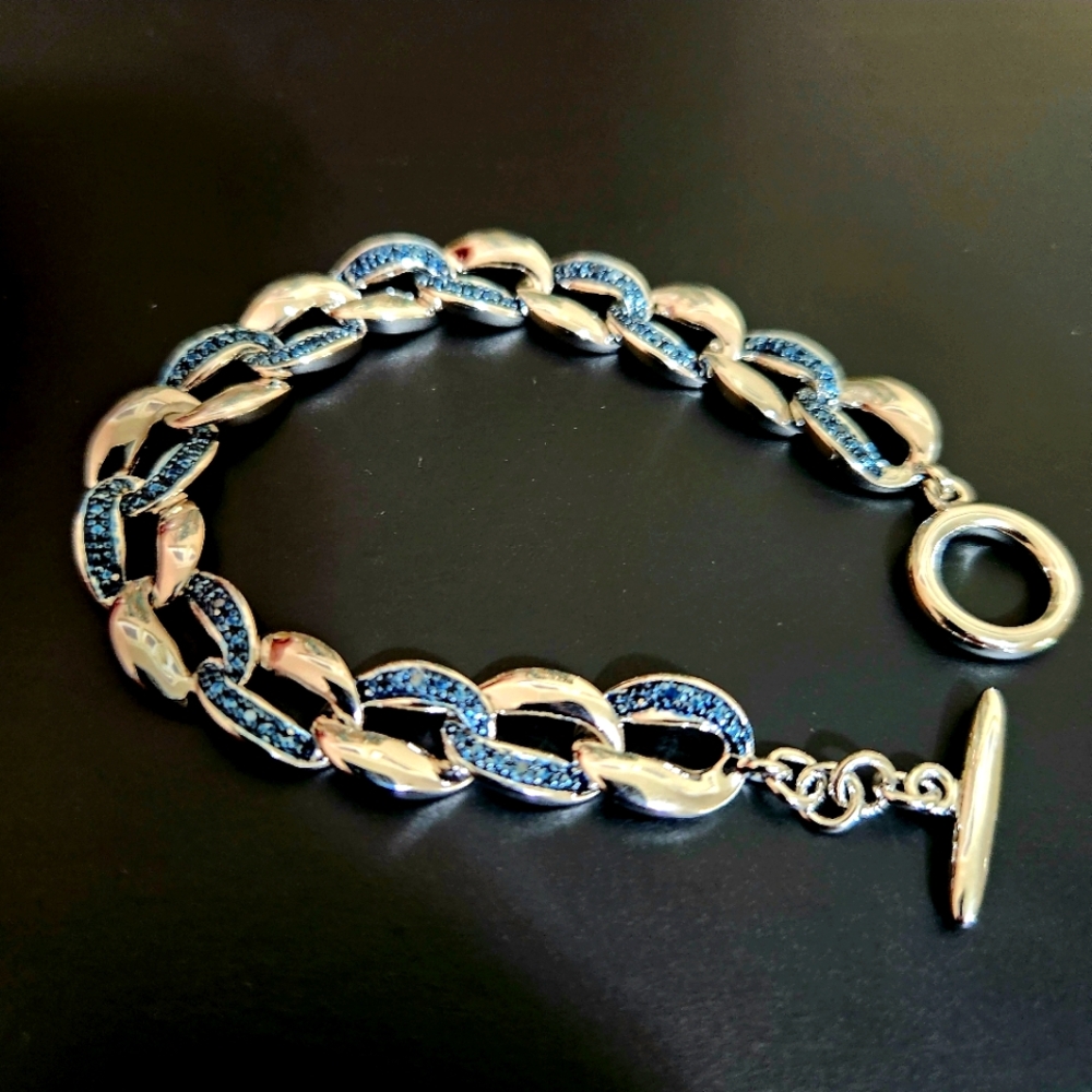 Sterling Silver 925 and London Topaz Bracelet